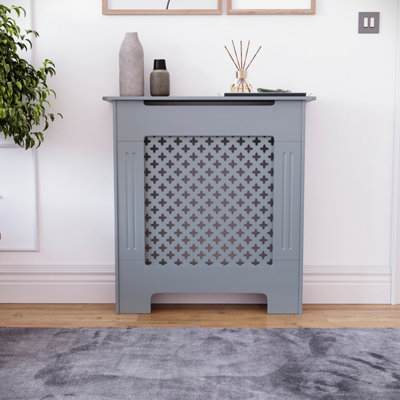 Vida Designs Oxford Radiator Cover Dark Grey, Small