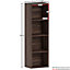 Vida Designs Oxford Walnut 4 Tier Cube Bookcase Freestanding Shelving Unit (H)1060mm (W)320mm (D)240mm