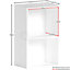 Vida Designs Oxford White 2 Tier Cube Bookcase Freestanding Shelving Unit (H)540mm (W)320mm (D)240mm