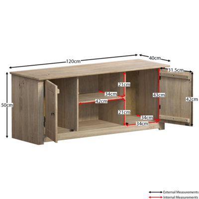 Vida Designs Panama 2 Door 1 Shelf Flat Screen TV Unit Stand