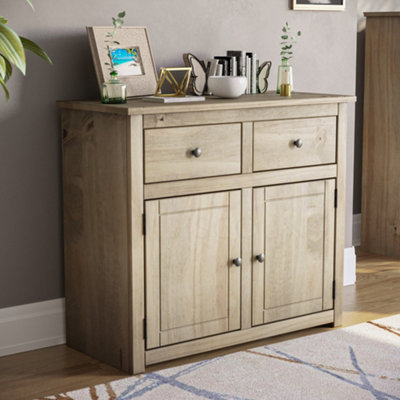 Vida Designs Panama 2 Door 2 Drawer Sideboard Solid Pine Storage Cabinet