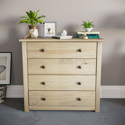 Vida Designs Panama 4 Drawer Chest Solid Pine (H)735mm (W)800mm (D)405mm