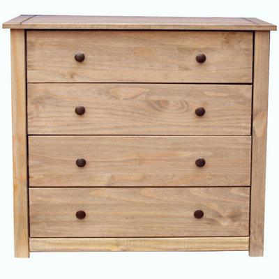 Vida Designs Panama 4 Drawer Chest Solid Pine (H)735mm (W)800mm (D)405mm