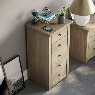 Vida Designs Panama 5 Drawer Narrow Chest Solid Pine (H)890mm (W)460mm (D)400mm