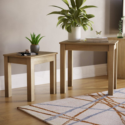 Vida Designs Panama Nest of Tables Set of 2 Solid Pine Coffee Side End Table