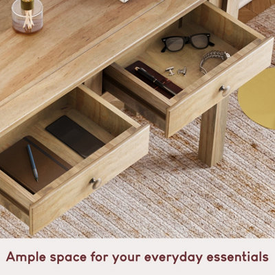 Tavolo Console Panama Vida Designs - 2 Cassetti, In Legno Di Pino, Stile Scandinavo