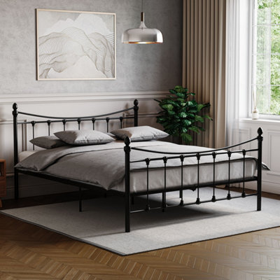 Vida Designs Paris Black 4ft6 Double Metal Bed Frame, 190 x 135cm