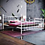 Vida Designs Paris White 5ft King Size Metal Bed Frame, 200 x 150cm