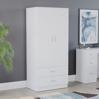 Vida Designs Riano 2 Door 2 Drawer Wardrobe, White