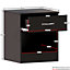 Vida Designs Riano Black 1 Drawer Bedside Chest (H)470mm (W)400mm (D)360mm