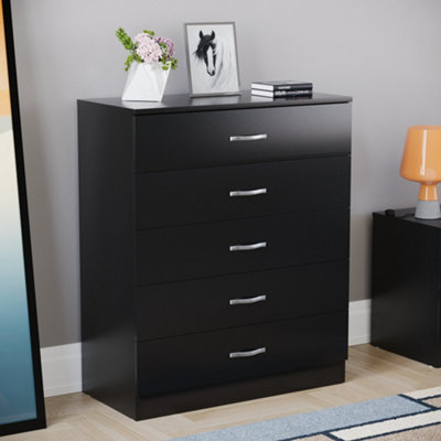 Black 5 store drawer chest