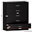 Vida Designs Riano Black 5 Drawer Chest (H)900mm (W)750mm (D)360mm