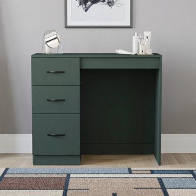 dressing table green 1950's Vintage Pleat Green Dressing Table with Mirror and Stool main image 1
