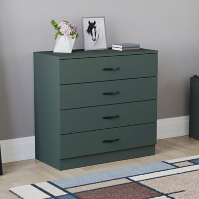 Vida Designs Riano Green 4 Drawer Chest of Drawers (H) 720mm x (W) 750mm x  (D) 360mm