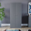 Vida Designs Riano Grey 2 Door Wardrobe (H)1700mm (W)760mm (D)470mm