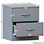 Vida Designs Riano Grey 2 Drawer Bedside Chest (H)470mm (W)400mm (D)360mm