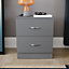 Vida Designs Riano Grey 2 Drawer Bedside Chest (H)470mm (W)400mm (D)360mm