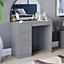 Vida Designs Riano Grey 3 Drawer Bedroom Vanity Dressing Table