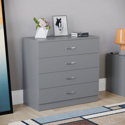 Vida Designs Riano Grey 4 Drawer Chest (H)720mm (W)750mm (D)360mm