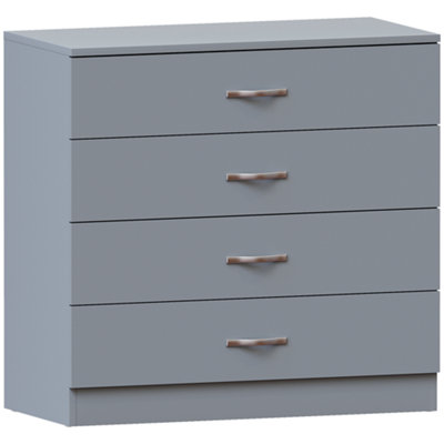 Vida Designs Riano Grey 4 Drawer Chest (H)720mm (W)750mm (D)360mm