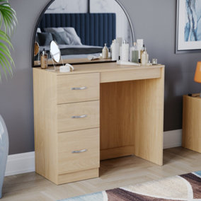 Vida Designs Riano Pine 3 Drawer Bedroom Vanity Dressing Table