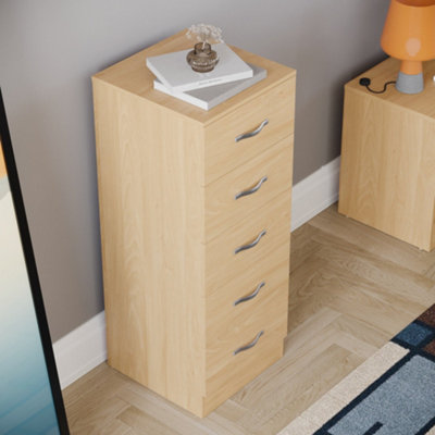 Vida Designs Riano Pine 5 Drawer Narrow Chest (H)900mm (W)345mm (D)360mm