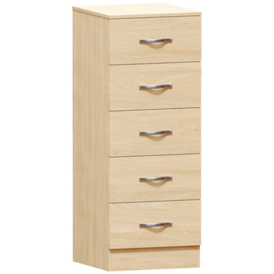 Vida Designs Riano Pine 5 Drawer Narrow Chest (H)900mm (W)345mm (D)360mm