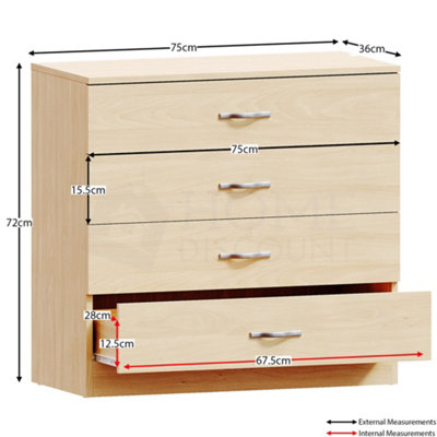 thumbnail image 2 of Timber Art Design UK Alton 3 Drawer Chest Of Drawers With Metal Drawer Runners Oak & Black 2 of 13