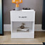Vida Designs Riano White 1 Drawer Bedside Chest (H)470mm (W)400mm (D)360mm