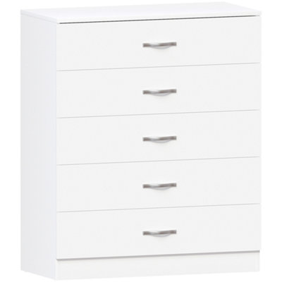 Vida Designs Riano White 5 Drawer Chest (H)900mm (W)750mm (D)360mm