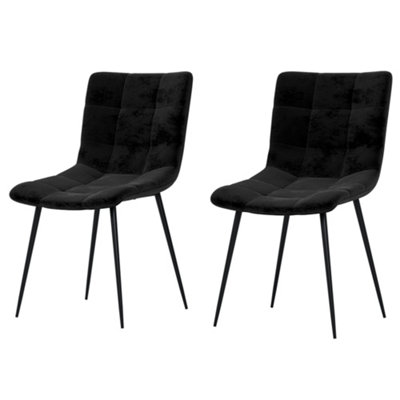 Vida Designs Richton Set of 2 Velvet Dining Chairs, Black