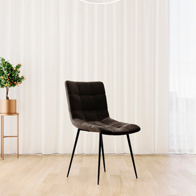 Vida Designs Richton Set of 2 Velvet Dining Chairs, Black