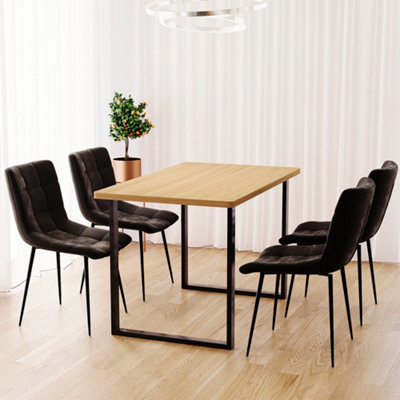 Vida Designs Richton Set of 2 Velvet Dining Chairs, Black