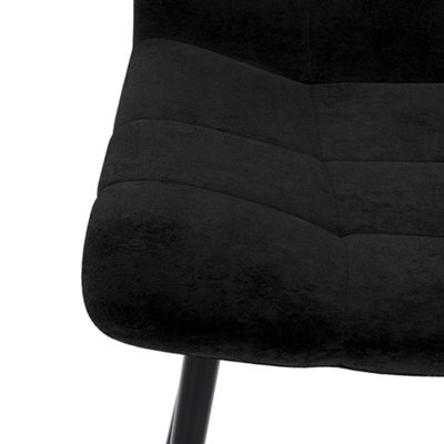 Vida Designs Richton Set of 2 Velvet Dining Chairs, Black