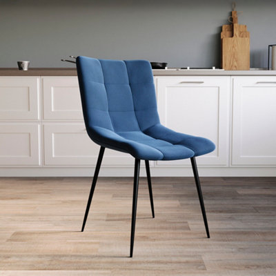Vida Designs Richton Set of 2 Velvet Dining Chairs, Blue