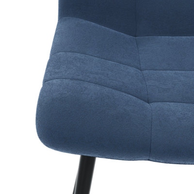 Vida Designs Richton Set of 2 Velvet Dining Chairs, Blue