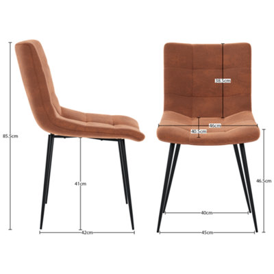 Vida Designs Richton Set of 2 Velvet Dining Chairs, Orange