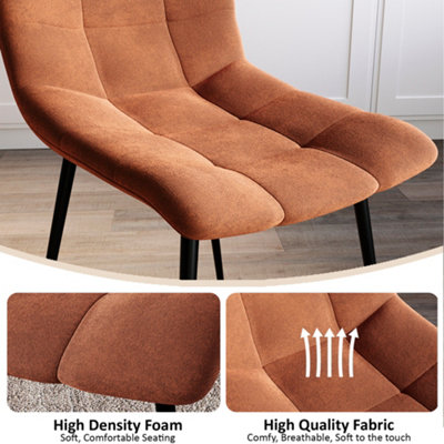 Vida Designs Richton Set of 2 Velvet Dining Chairs, Orange