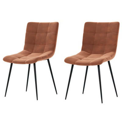 Vida Designs Richton Set of 2 Velvet Dining Chairs, Orange