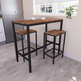 Vida Designs Roslyn 2 Seater Bar Table Set, Dark wood
