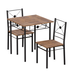 Vida Designs Roslyn 2 Seater Dining Set, Dark Wood