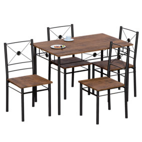 Vida Designs Roslyn 4 Seater Dining Set, Dark Wood