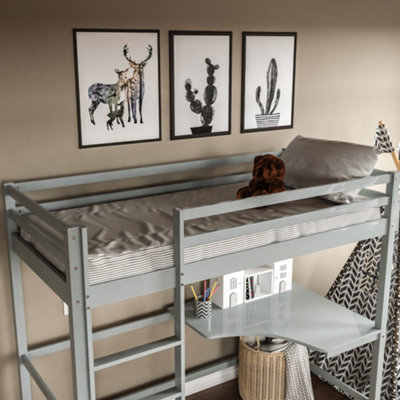 Vida Designs Sydney Grey Bunk Bed With Desk