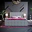 Vida Designs Valentina Light Grey Linen 5ft King Size Ottoman Bed Frame, 200 x 150cm