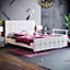 Vida Designs Valentina Light Grey Velvet 5ft King Size Bed Frame, 200 x 150cm