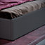 Vida Designs Veronica Dark Grey Linen 4ft6 Double Ottoman Bed Frame, 190 x 135cm