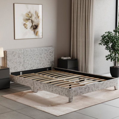 Vida Designs Victoria Silver Velvet UKFR 4ft6 Double Bed