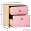 Vida Designs Vida Designs Neptune Pink & Oak 2 Drawer Bedside Table (H)457mm (W)395mm (D)395mm