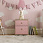 Vida Designs Vida Designs Neptune Pink & Oak 2 Drawer Bedside Table (H)457mm (W)395mm (D)395mm