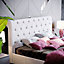 Vida Designs Violetta Light Grey Velvet 4ft6 Double Bed Frame, 190 x 135cm